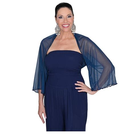 sheer navy shrug